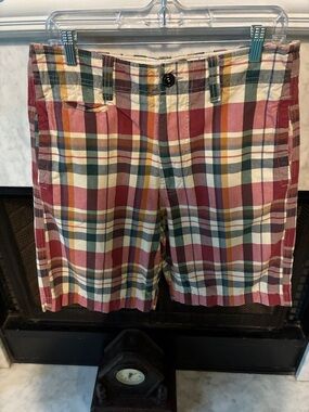 American Eagle Outfitters Multicolor Plaid Flat-Front Shorts